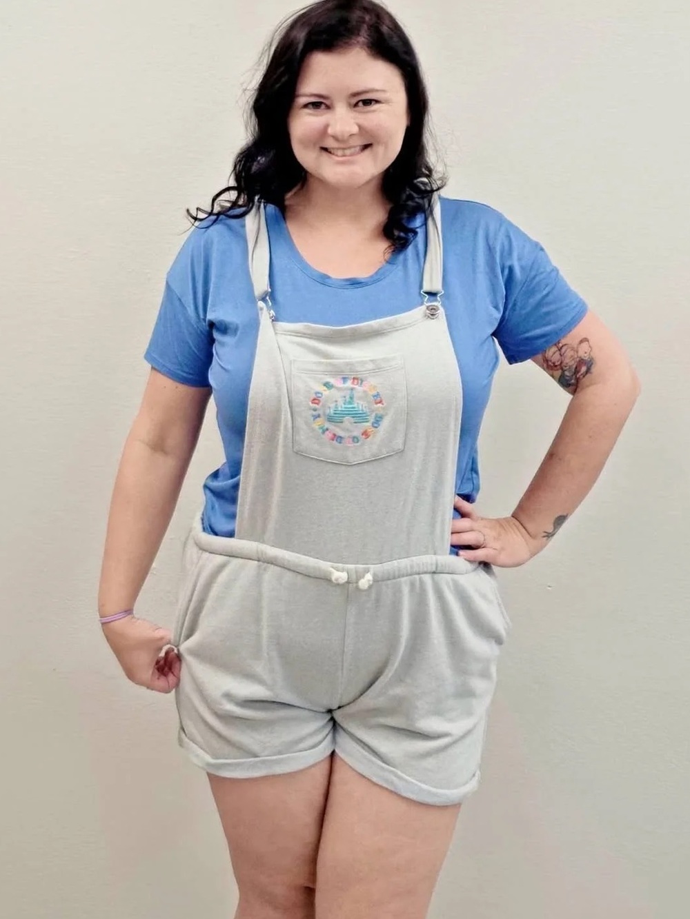 Disney Parks Light Grey "Dose Of Disney" Shortalls - Size 2X